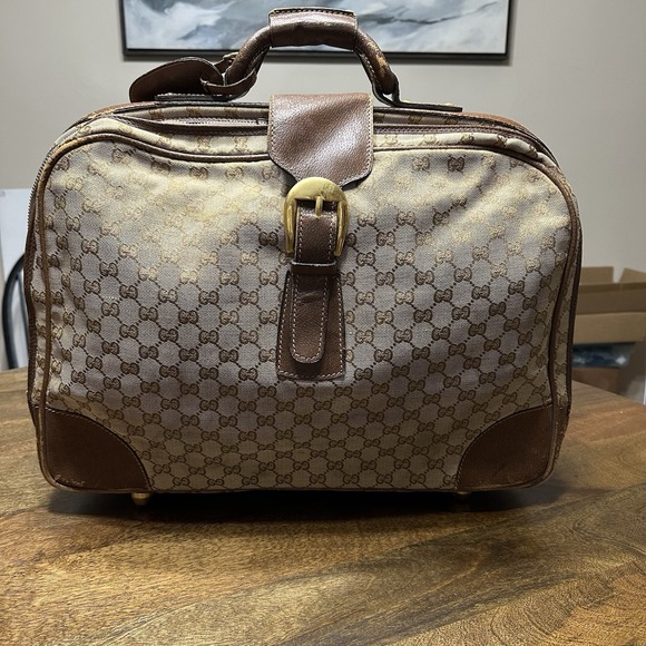 Vintage60s Gucci Luggage‎ Suitcase Travel Bag Monogram